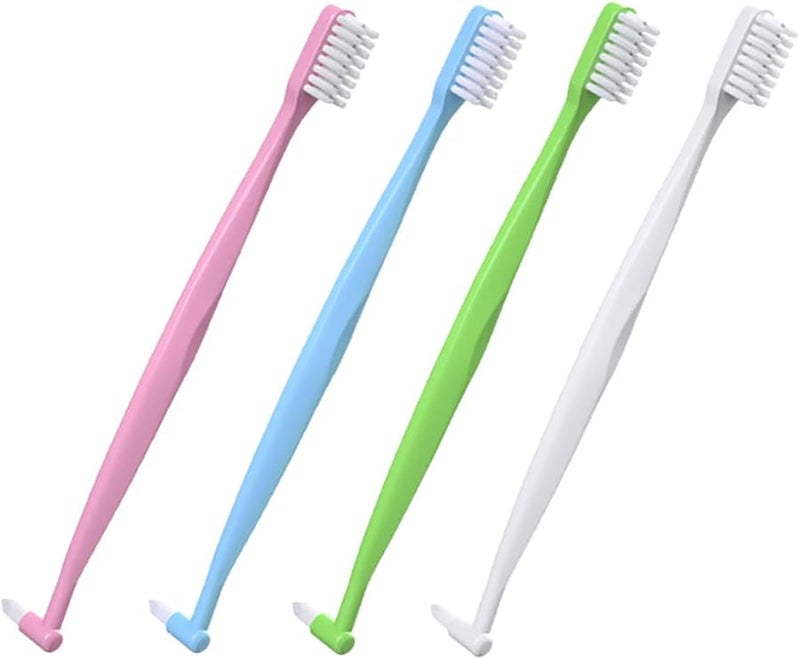 Double Headed Interdental Toothbrushes 4 Pack Ergonomic Design for Braces Travel Oral Care - Image 1